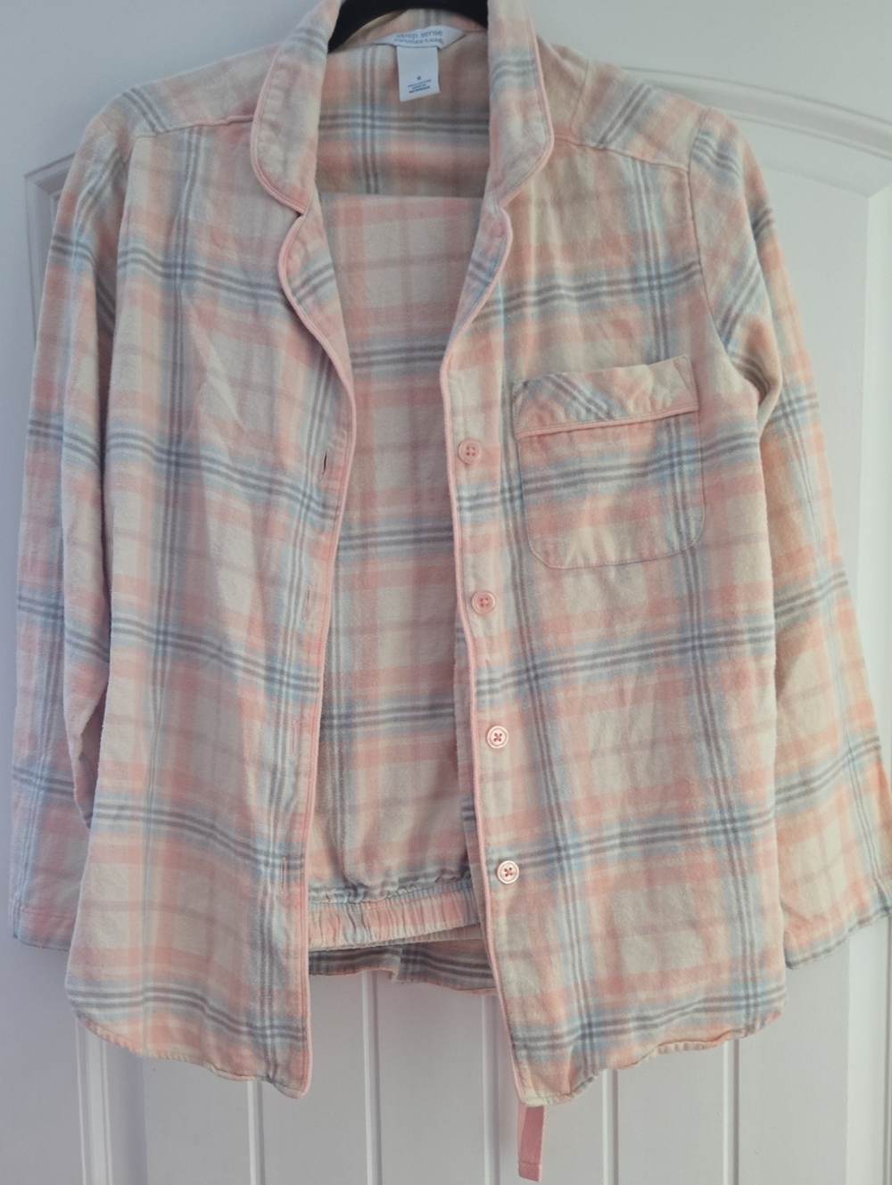 Sleep Sense Portuguese Flannel Plaid Pajama Pants in Pink & Light Blue